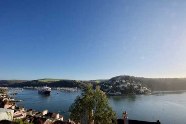 16 March 2020 - 08-04-19 
The wider view. Norwegian cruise ship Fridtjof Nansen sitting pretty in the centre of the river Dart between Dartmouth and Kingswear, Devon.
--------------
Cruise ship Fridtjof Nansen visits Dartmouth